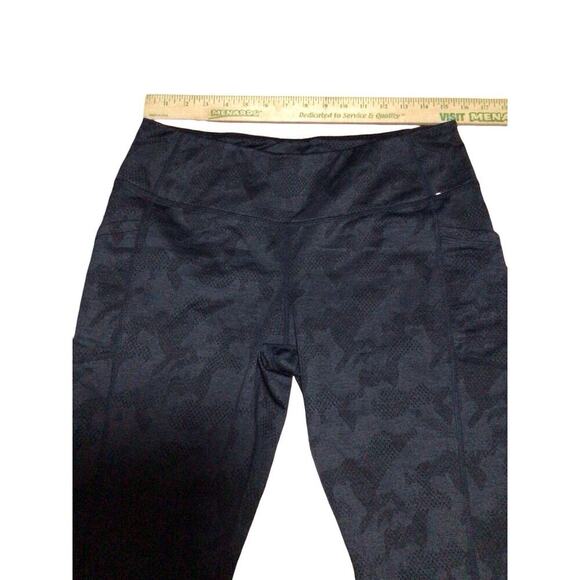 Mondetta Leggings Performance Luxury Pockets Active Casual Jacquard Blue Size L - Picture 5 of 6